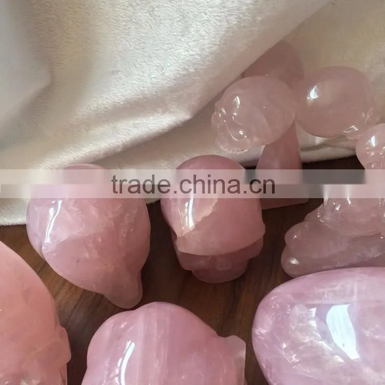 Natural Various Shaped Crystal Skull Rose Quartz Ornaments