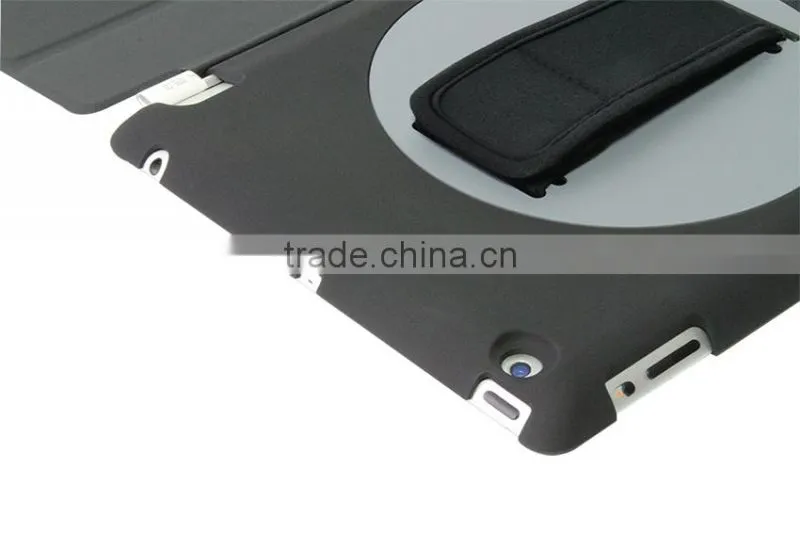 Special design rotating 360 degree handheld plastic case for iPad , for iPad smart case factory outlet