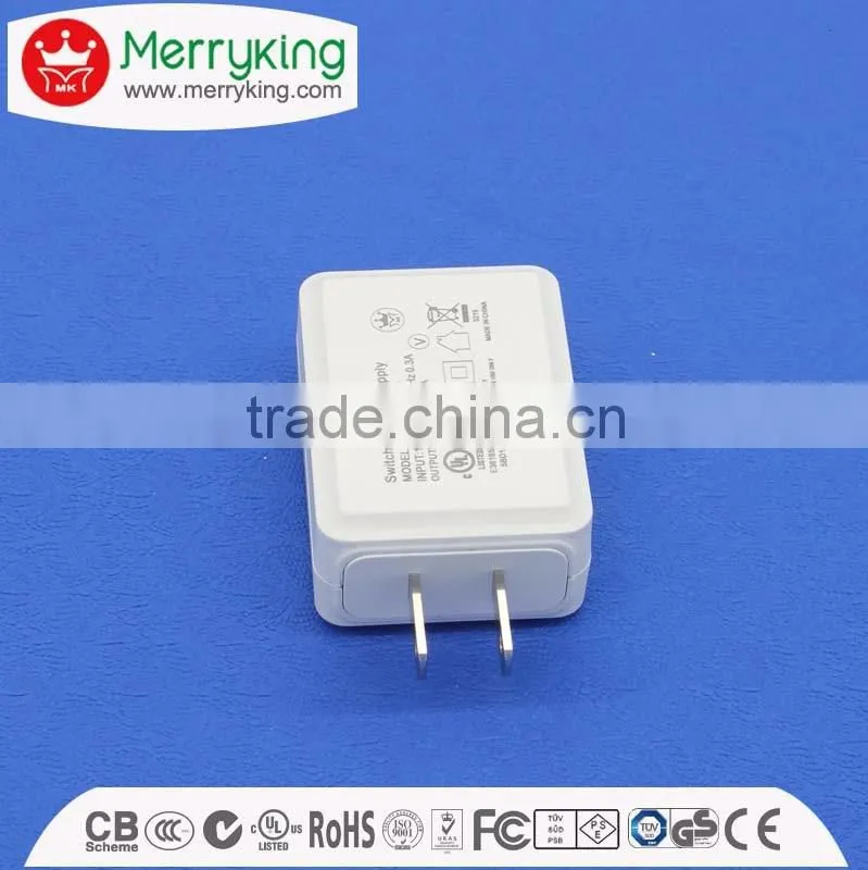 PSE 100V 50HZ DC 5V 500mA or more usb charger JP plug for Japan market