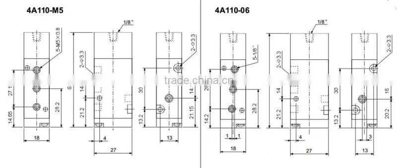 4A100 Series AIRTAC Type Pneumatic Air Valve-5 Way Air Valve