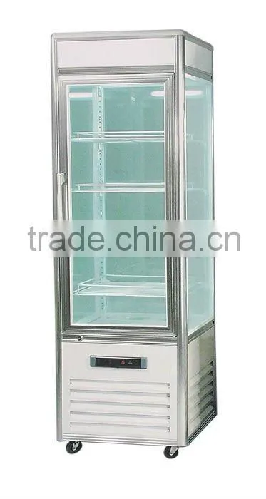 Quadrilateral glass display showcase
