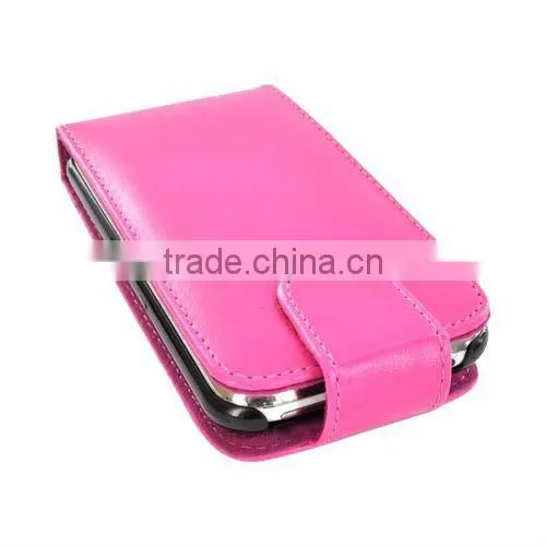 hot pink real leather case for Apple iphone