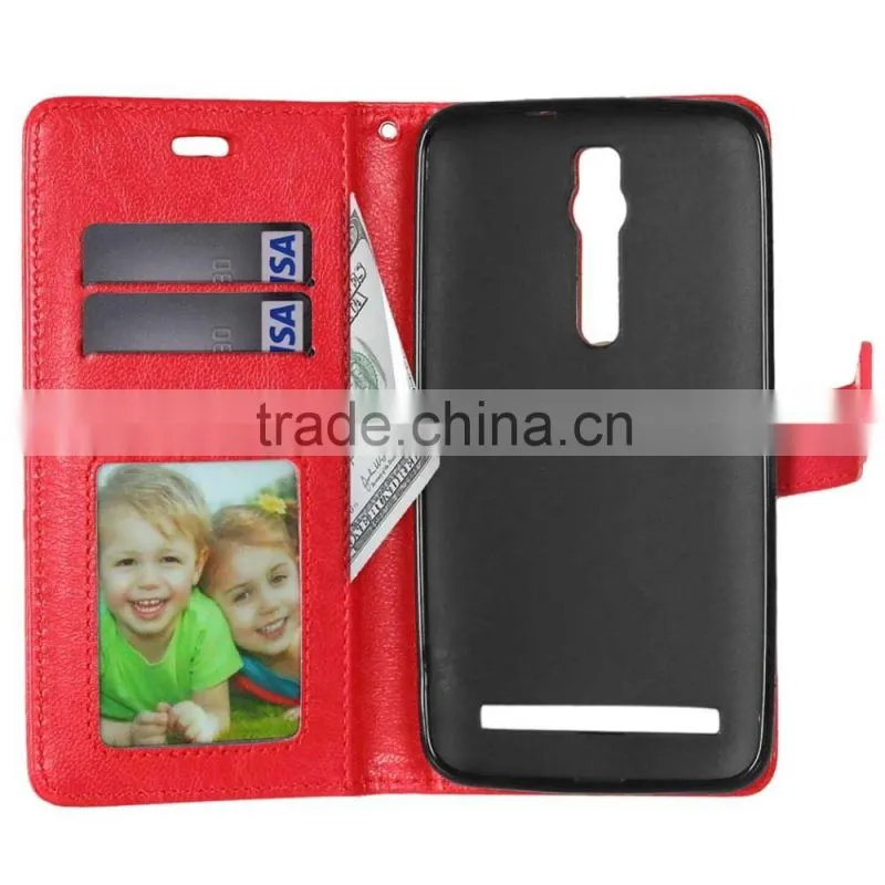 PU Leather Cell Phone Flip Wallet Kickstand Case for ASUS ZenFone ZS550ML