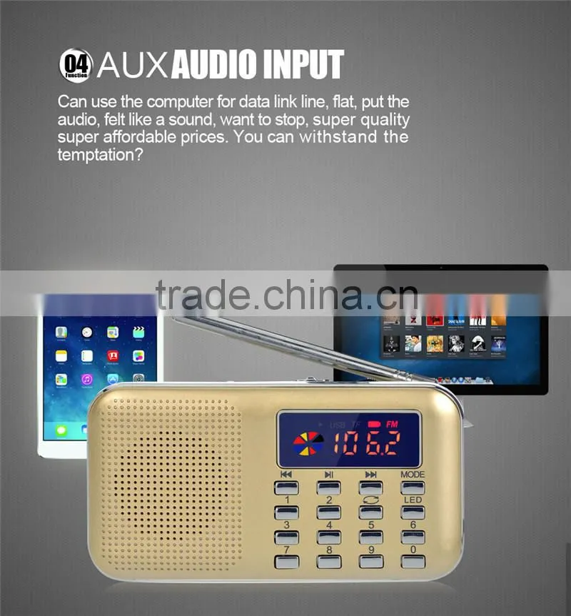 Red portable better air band radio transmitter price Y-896 LED light retro radio