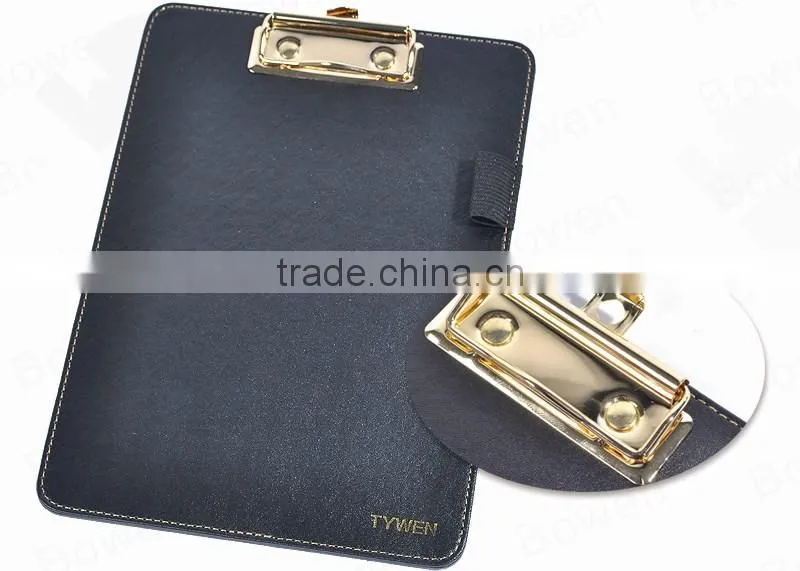 professional writing board /A5 leather clip board with metal clip