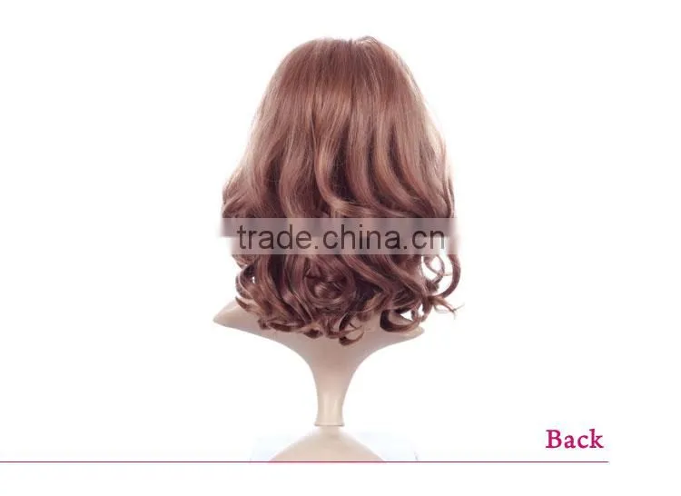 2014 Hot selling synthetic short kinky curl lace front wigs