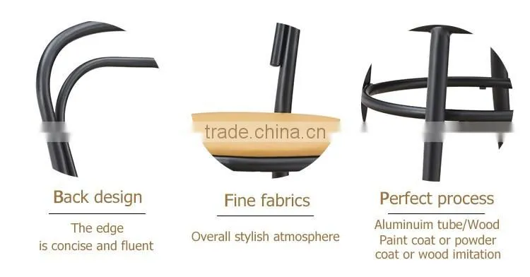 Bistro Wholesale Stackable aluminum dining room chair modern bentwood chair with PU cushion