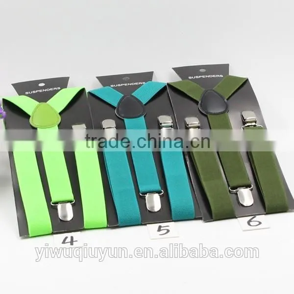Wholesale Children Braces Boys Y-back Adjustable Suspender Girls Clip-on Kids Suspender Boys Belts Straps 40 Colors 2.5X85CM