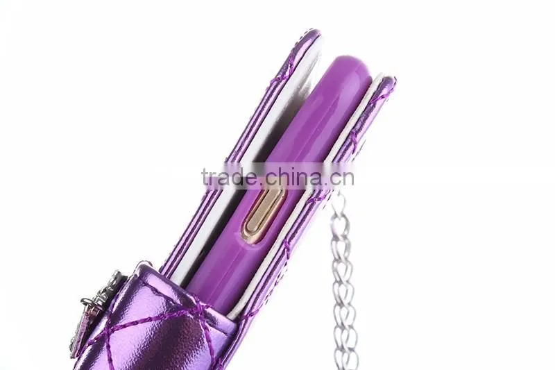 Luxury charm leather handbag wallet purse cover case for iphone6s