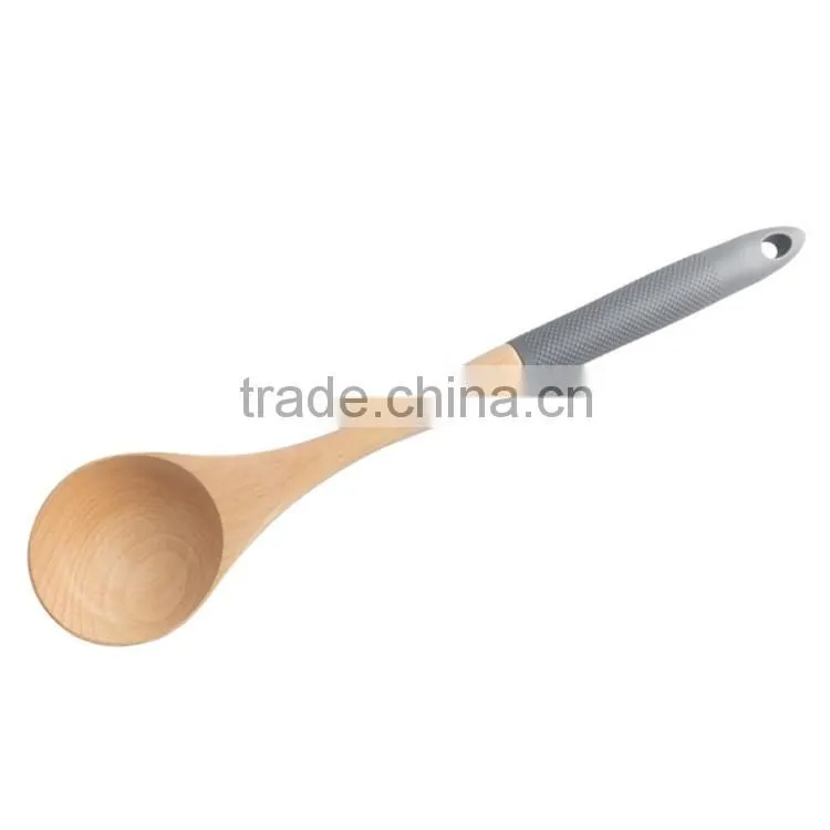 Silicone Handle beech Wood KitchenTools Set Of 7