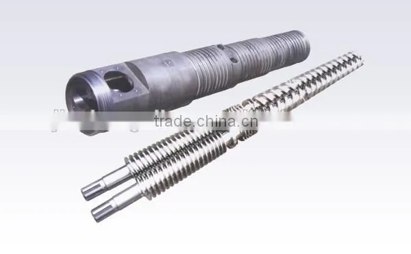 Conical twin screw and barrel for pelletizer/for color master batch production line
