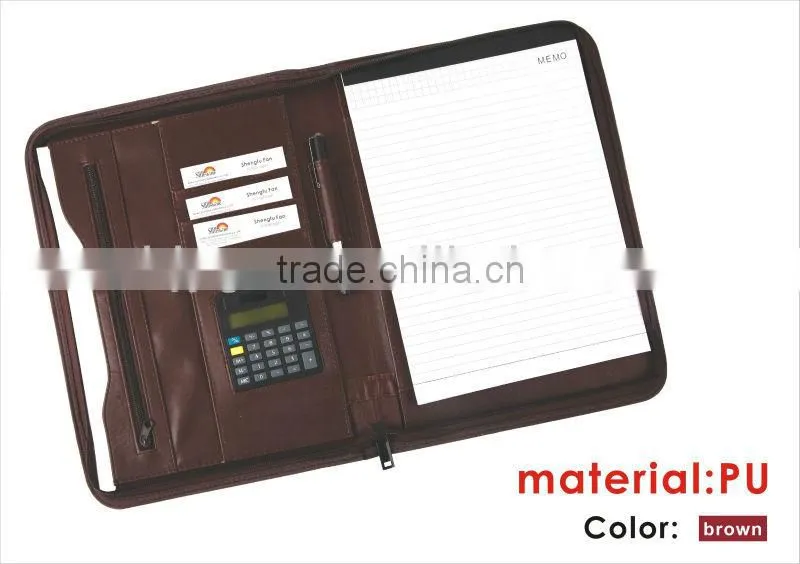 34*25cm with Calulator Red / Blue Color PVC Agenda/Notebook.