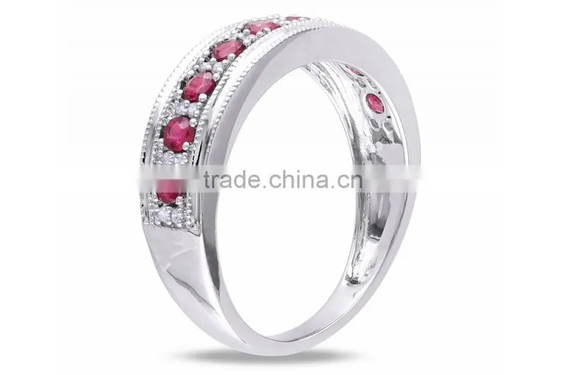 Multi tiny stone topaz eternity ring, channel setting silver ring