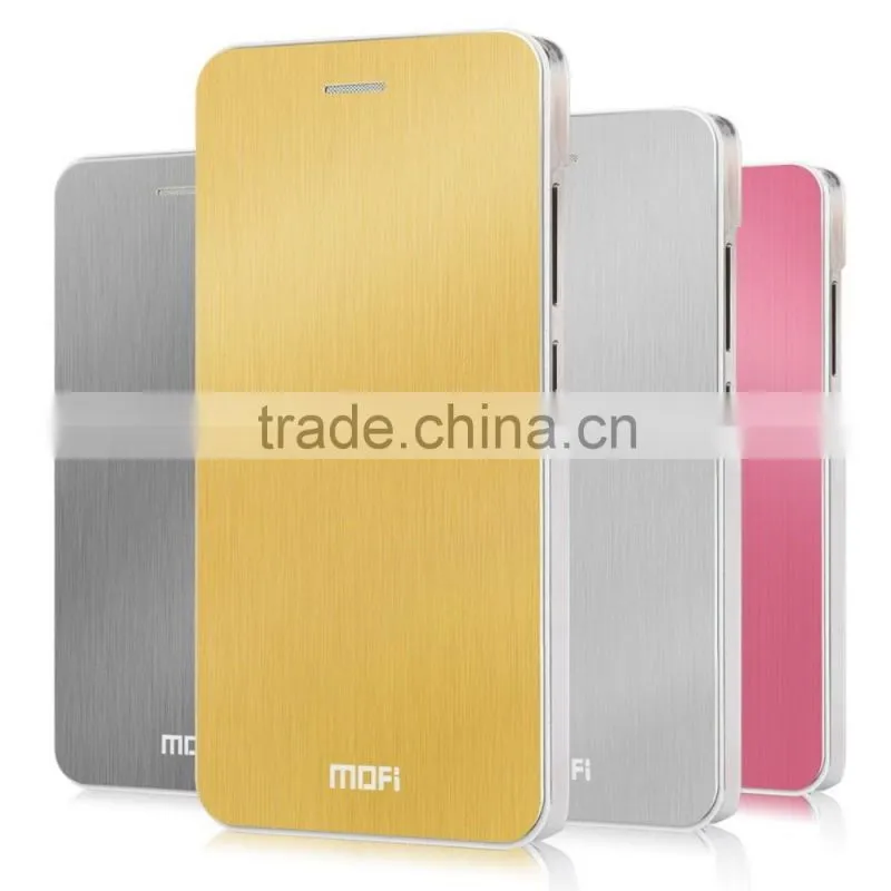 Brushed Aluminum Skin Folio Leather Case Cover for Xiaomi 4 MI4, for Xiaomi 4 case, New case for Xiaomi MI 4
