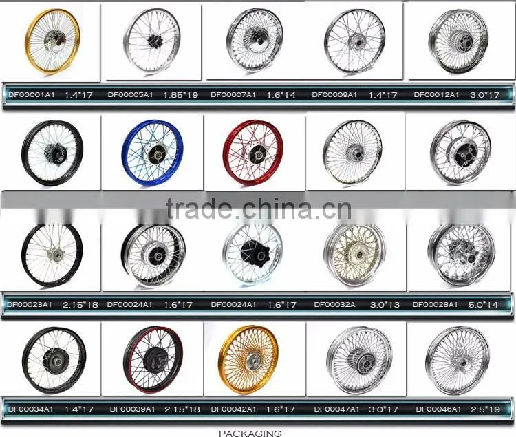 Chinese high quality 17 inch double disc brake motorcycle golden wheel