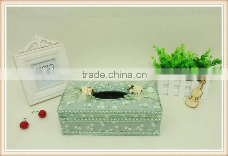 Flowers fabric design creative tissue boxes