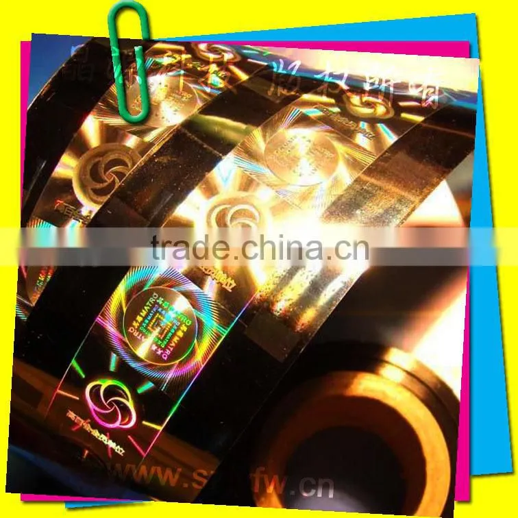 QR code and running number 3d silver hologram label