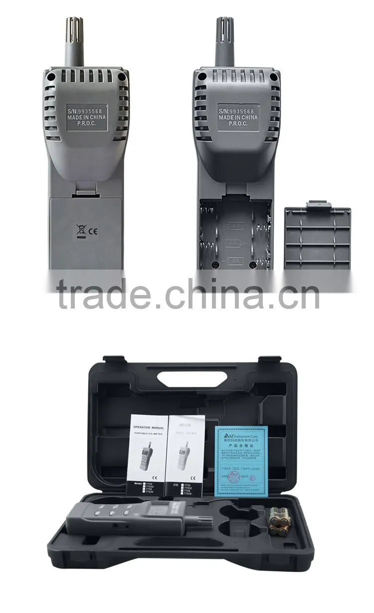 Handheld AZ77535 Temperature Meter RH Detector CO2 Monitor with Alarm Function