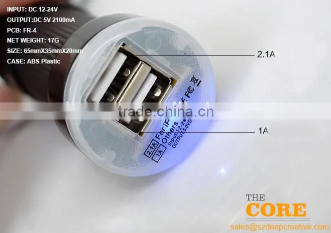 L2 two USB port car charger,2 port car charger,cheap car usb charger,Auto Charger