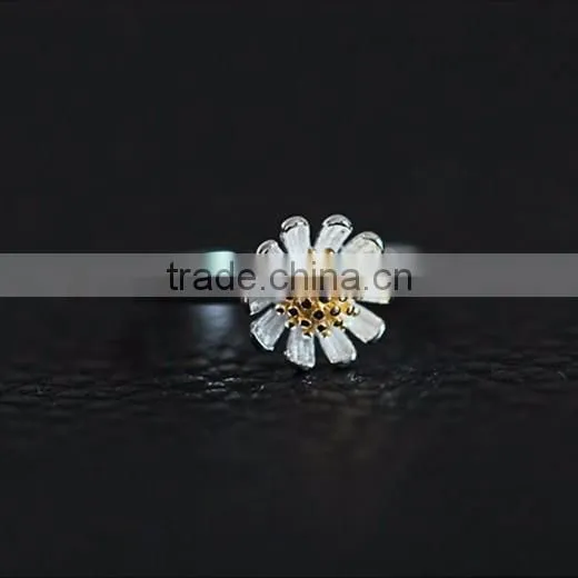925 sterling silver chrysanthemum flower ring adjustable ring fashion women ring jewelry supplies 6260556