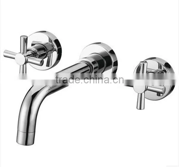 double handle wall mounted faucet, bathroom basin faucet & basin water tap
