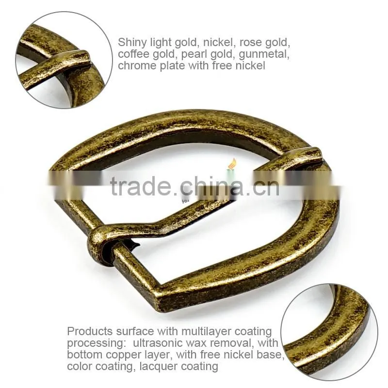 Handbag custom metal pin anti brass belt buckle