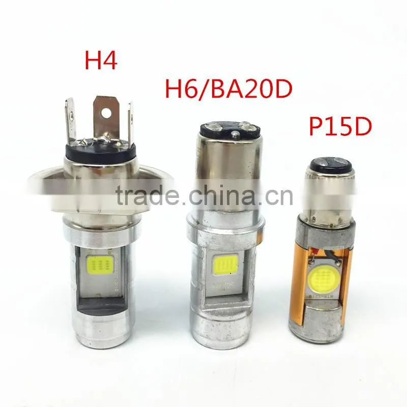 6000K LED Hi/Lo Beam Headlight Front Light H4 H6 BA15D BA20D Bulb Lamp For Motorcycle 12V 24V Lights