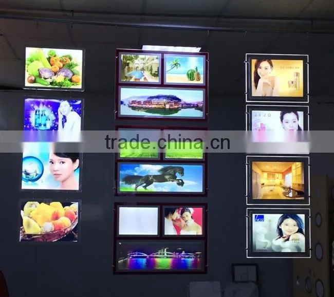 Real estate window cable display led edge lit sign base digital flyer holders