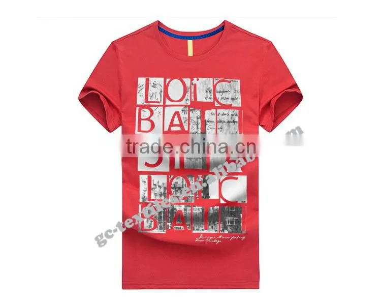 Discharging Printed Round-collar Men's Short Sleeve T-shirts