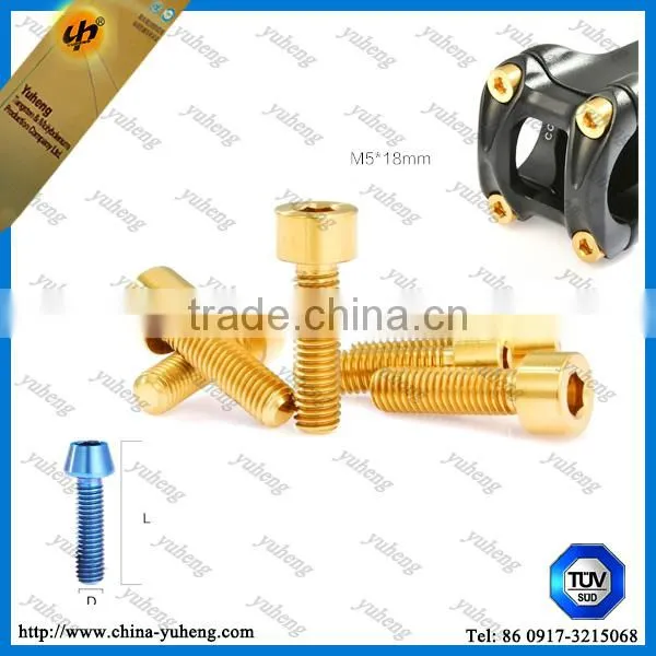 OEM Gr1 Gr2 Gr5 colorful titanium bolt M5