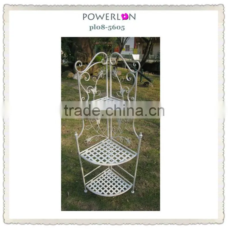 Wrought iron 4-tier shelf unit
