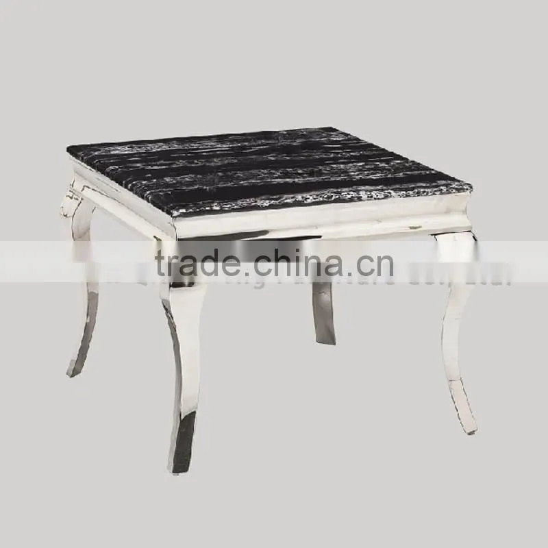 Silver 304 stainless steel metal side table french style