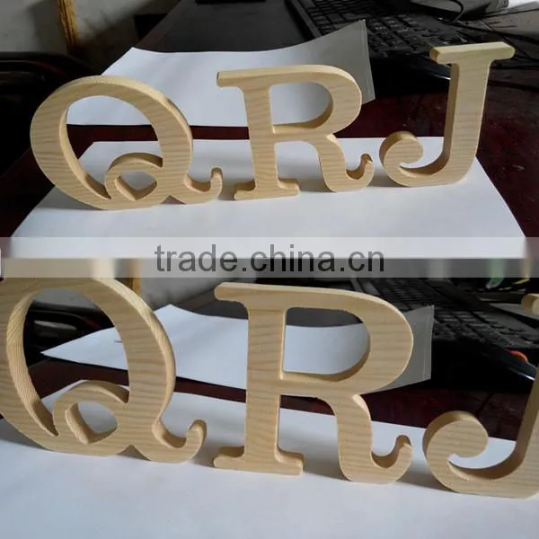 Free standing Unpainted Wooden Lettter Words Natural Pine Wood Home Bedroom Decoration Wooden Crafts Word
