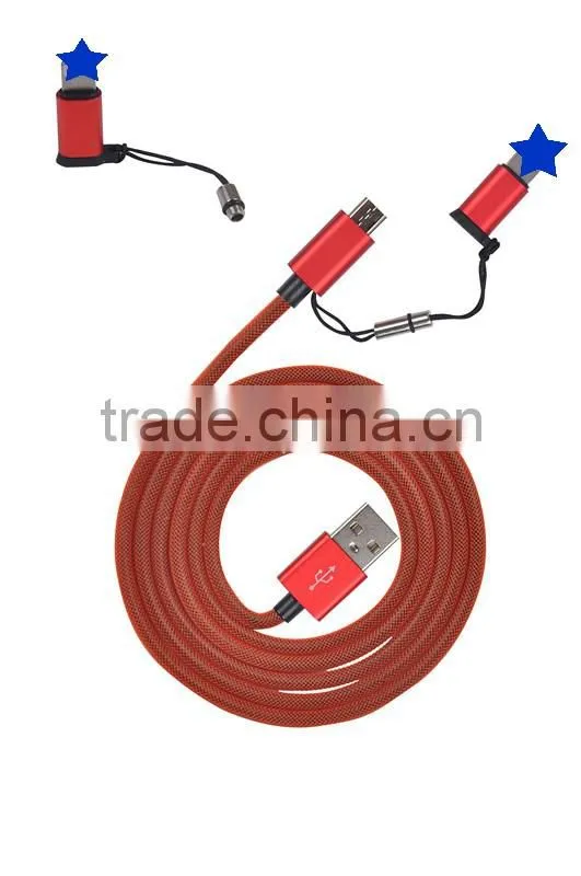 2 in 1 cable 8 pin micro usb for mfi charging cable