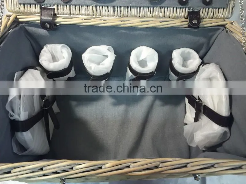 Custom China manufacture export nice quality empty handmade cheap large wicker picnic basket