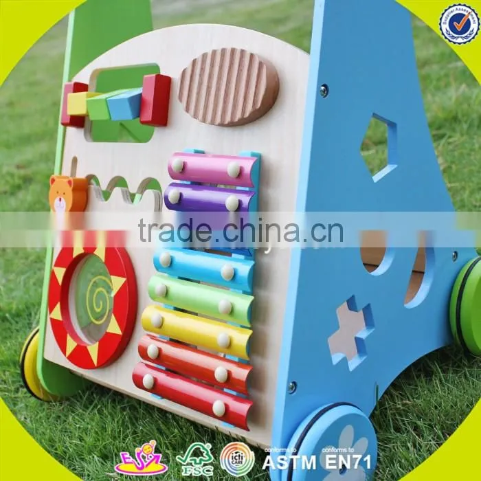 2017 New design wooden baby boy walkers high quality wooden baby boy walkers best sale baby boy walkers W08J001