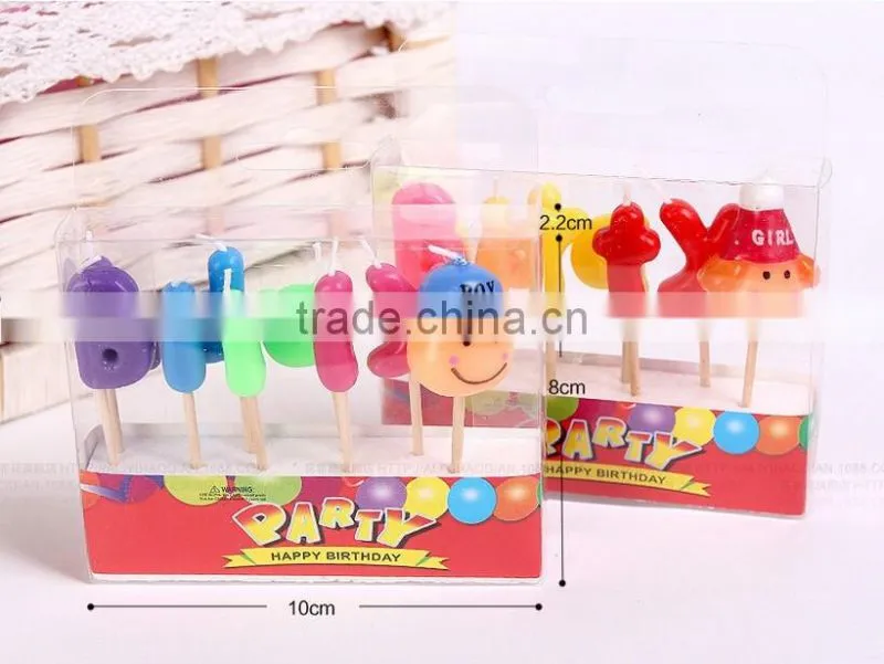 Carton Boy and Girl Shape Birthday Candle for Children