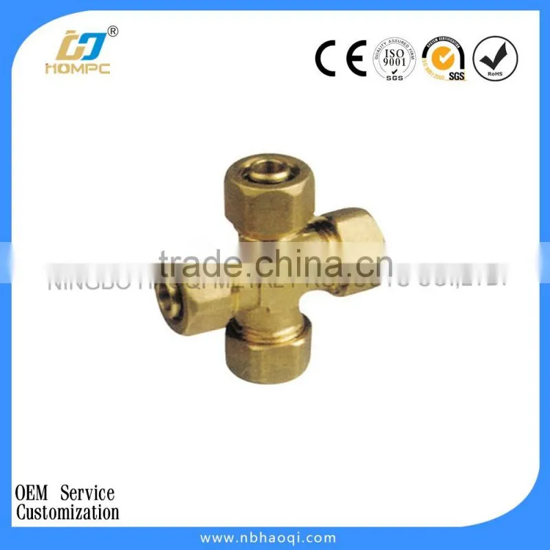 brass cross 4-way pipe fitting,sanitary pex fitting
