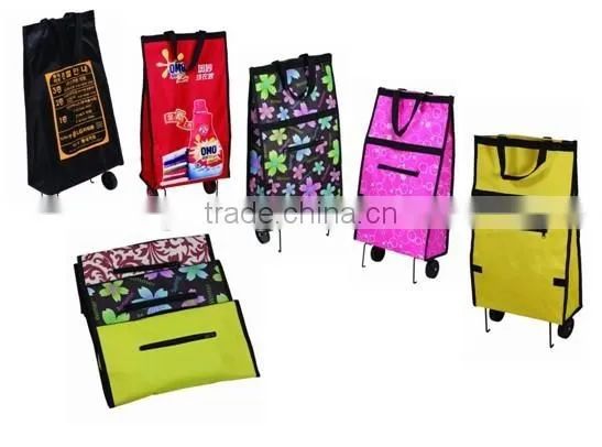 Folding Shopping Trolley Bag with Two Wheels