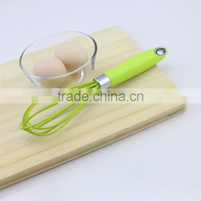 Green Silicone 5 wire loops mini wire whisk for egg