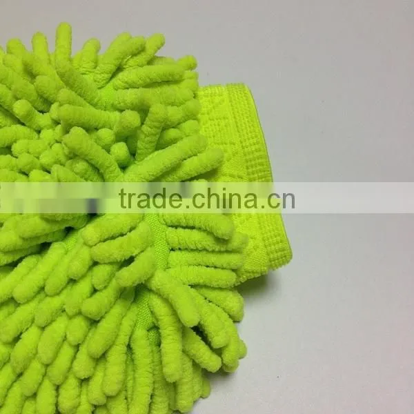Customized Microfiber Wash Mitt , Chenille Mitt, Microfiber Car Wash Mitt