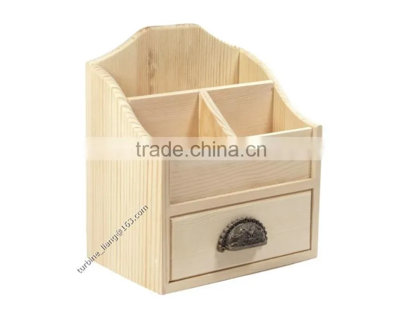 Wooden Make Up Box Organiser Cosmetic Display Case