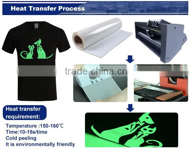 Jiabao glow in the dark vinyl glow in the dark t shirt vinyl glow in the dark film