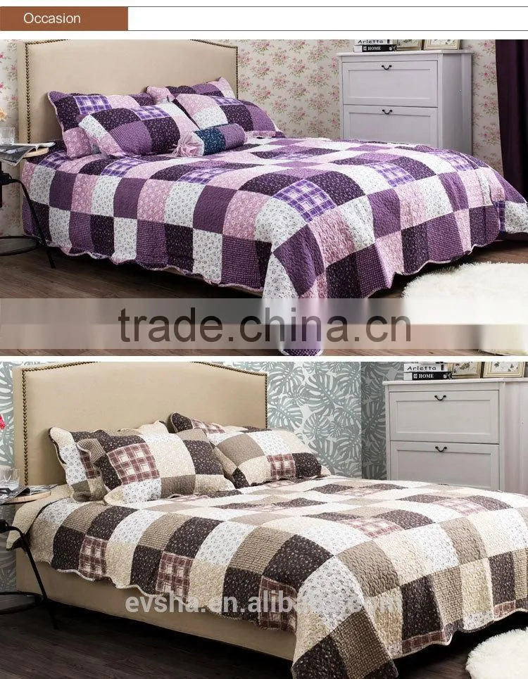 bedspread and matching curtains, 100%polyester material, sofa cover of bedspread,stiching bedspreads