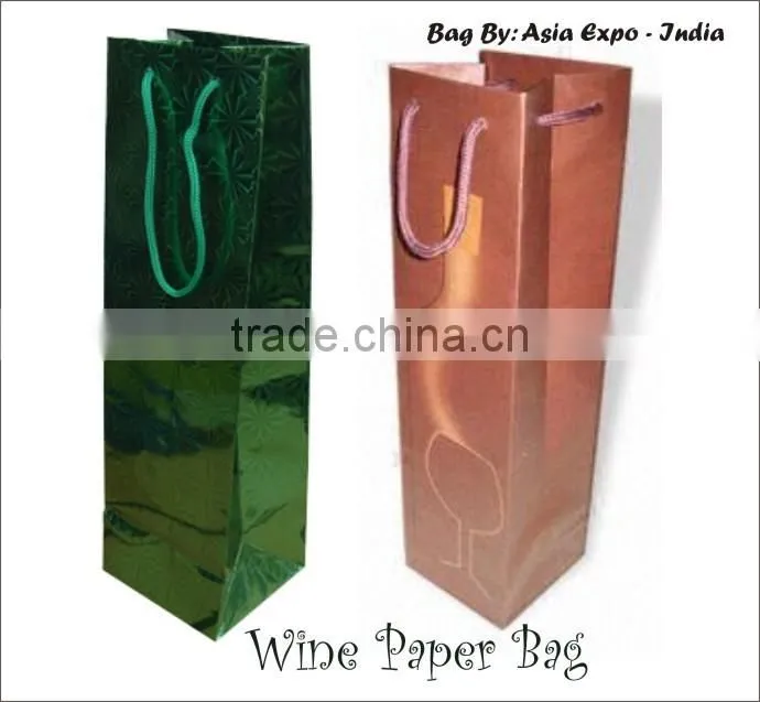 Holographic Wine Paper Bags