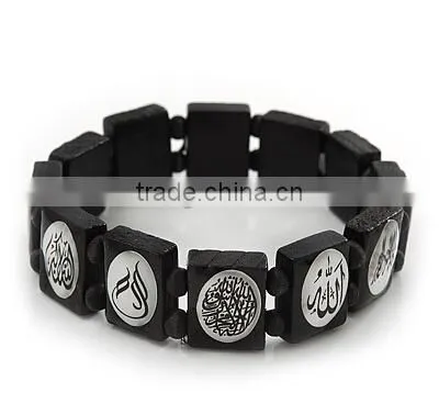 country flag stretchable wooden bracelet custom wooden bracelet
