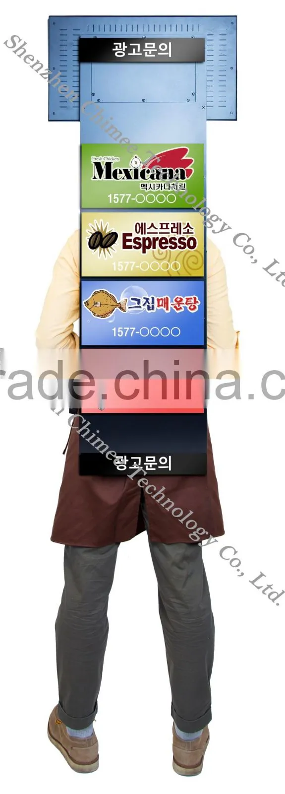 22inch led screen walking billboard advertising player