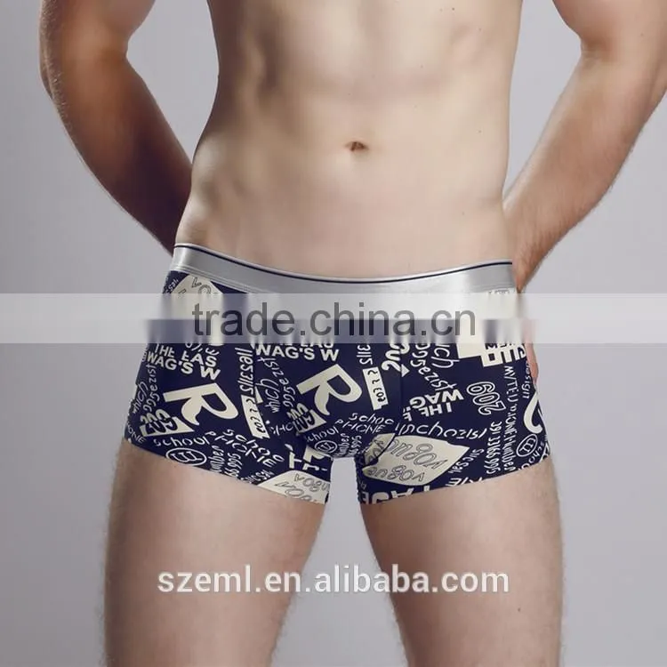 Factory wholesale custom men's fashion sexy ice silk seamless breathable boxer brief