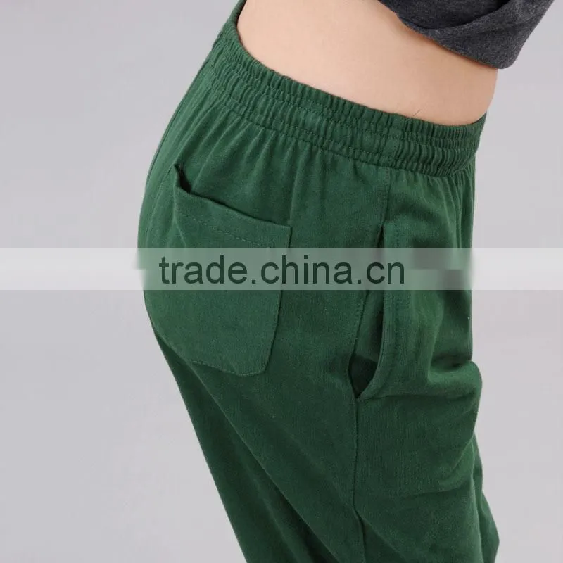 Womens fashion harem sweat pants lady plain dance harem sweat pants
