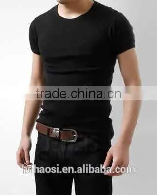 New Fashion 100% cotton slim fit sport Tee shirt,Tight Breathable short sleeve shirt for men , Custom V Neck T-shirt design